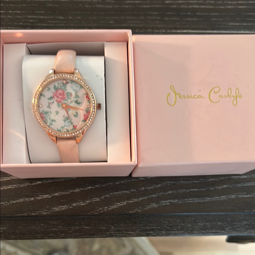 Pink and Gold Minimalist Watch with Silicone Band